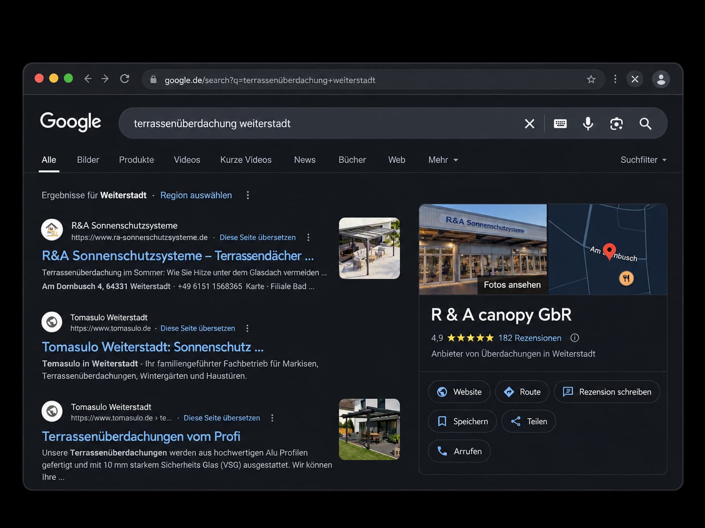 Google-Suchergebnisse für R&A Sonnenschutzsysteme